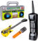 Dacitiery 4Stück Aufblasbares Rockstar Spielzeug, Aufblasbares Radio, Telefon, Gitarre, Mikrofon, 80er 90er Party Dekorationen, Hip Hop Kostüm für Rockmusik Karnevals Party Zubehör