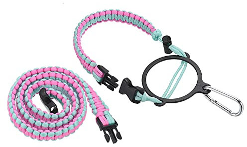 PATIKIL Water Bottle Holder, Paracord Handle Carrying Lanyard Strap Carrier with Ring for 12oz to 64oz Wide Mouth Bottles, Light Blue, Pink