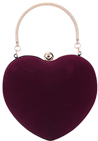 Luxus-Party-Kupplungs-Geldbeutel-nette herzförmige Frauen-Handtaschen-Abendtaschen Clutch Flachmann (Purple, One Size)