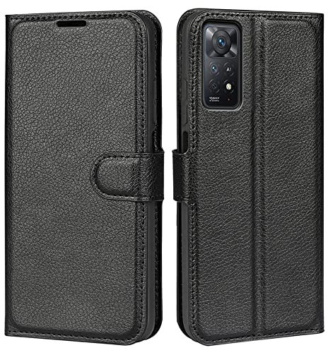 betterfon Handyhülle Kompatibel mit Xiaomi 11 Pro 4G / 5G | Premium Qualität TPU Klapphülle mit Kartenfächern | Magnetverschluss Handyhülle | Schwarz