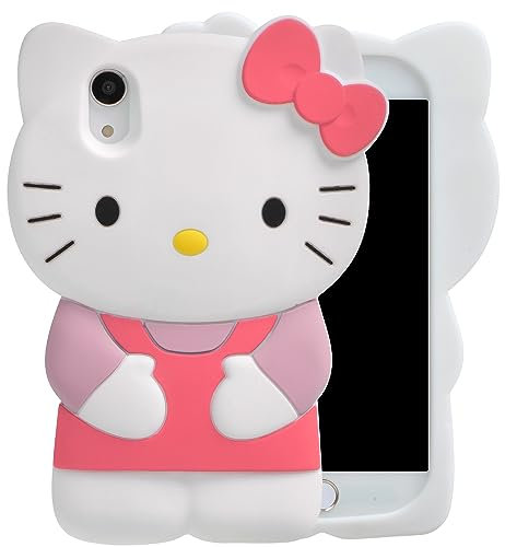 MONEHOYSY Cartoon Case for iPhone XR 6.1, Fashion Cute 3D Cute Kitty Kawaii Soft Silicone Animal Protective Gel Shockproof Gel Back Cover for Kids Women Girls Boys (XR 6.1, Pink-2)
