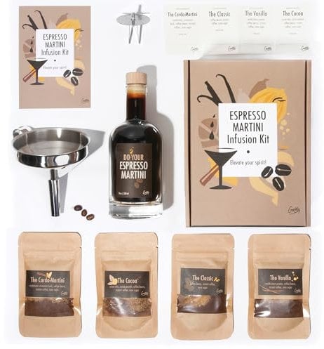 Espresso Martini Infusion Kit | Hausgemachte Cocktails Kit | Geschenkset für Espresso Martini Liebhaber | Geschenk für Männer & Frauen
