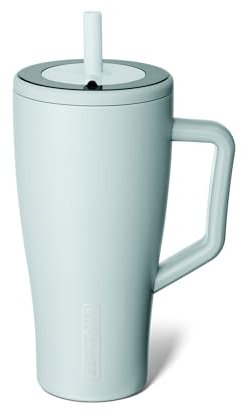 BrüMate Era 30 oz Tumbler with Handle and Straw | 100% Leakproof Insulated Tumbler with Lid and Straw | Made of Stainless Steel | Cup Holder Friendly Base | 30oz (Blue Agave)