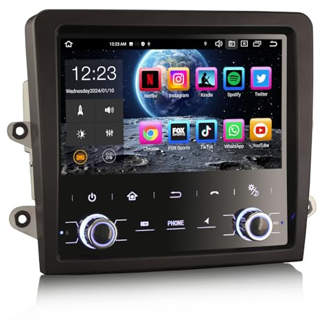 Erisin 8-Kern 4GB+64GB Android 14 GPS Autoradio mit Navigation für Porsche Cayman/Boxster/718/911/981/997 7 Zoll Touchscreen Unterstützt Bluetooth 5.0 CarPlay Android Auto WiFi Dab+ RDS SWC OBD2 USB