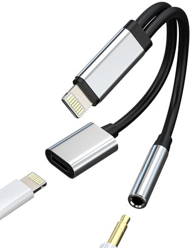 for iPhone Aux Adapter Lightning to 3.5mm Headphone Jack Splitter for Apple MFI Certified Audio Charger Dongle Cord Music Earbud Connector Earphone for iPad Air 14 13 12 11 Pro Max Mini 7 X 8 Plus