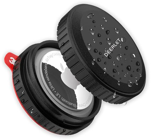 DEERLET Airtag Hülle, IPX8 Wasserdicht Halterung Mit Ultra Steuerrohr Aufkleber, Hartes PC-Material, für Auto, Fahrrad, Motorrad, Wallet, Gepäck, Zubehör, Kompatibel Mit Apple Airtag