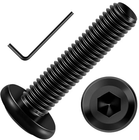 20 Stück M6 x 30 Schrauben, Flachkopfschrauben, Innensechskant Edelstahl A2 V2A Vollgewinde Schwarzes Oxid mit Hex Key