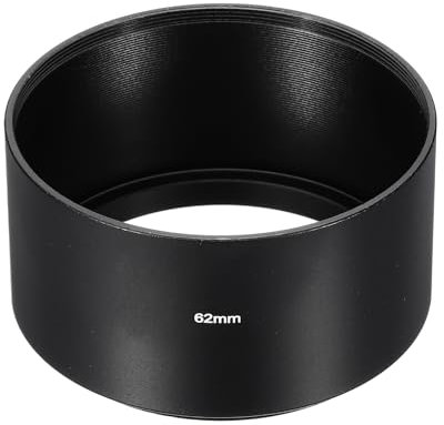 PATIKIL 62mm Paraluce, Paraluce con Superficie Opaca a Lunga Distanza Interno Antiriflesso con Panno per Pulizia per Obiettivo Fotocamera, Nero