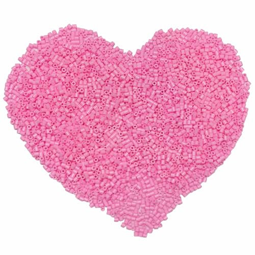 Yowamho 6000 Stück Perlen Sicherungsperlen, 5 mm rosa Schmelzperlen zum Basteln, Hama Perlen Bulk Nachfüllset.