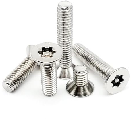 Aqxyhjk Vis à tête fraisée Plate Torx M5 en Acier Inoxydable 304 avec goupille de Colonne, Boulon de sécurité inviolable(20mm)