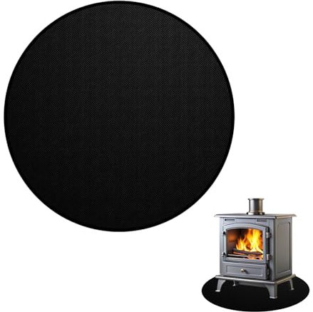 Golgner Tapis ignifuge 100 cm, rond, ignifuge, tapis de barbecue, tapis de foyer, en fibre de verre, feuille d'aluminium, pour herbe, sol, terrasse, terrasse, camping