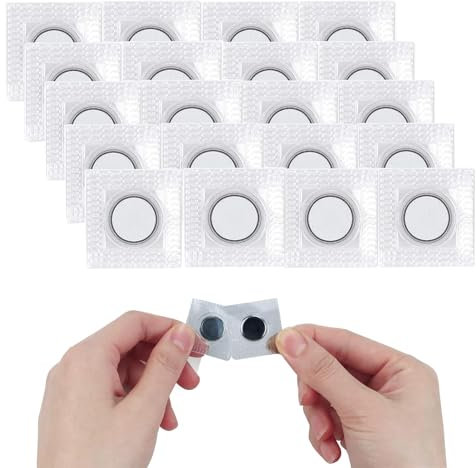 Magnete zum Einnähen, Magnetverschluss Tasche, Unsichtbare Magnetknöpfe, Unsichtbar PVC Einnähbare Magnete, für Stoff Handtaschenkleidung (Weiß-1)