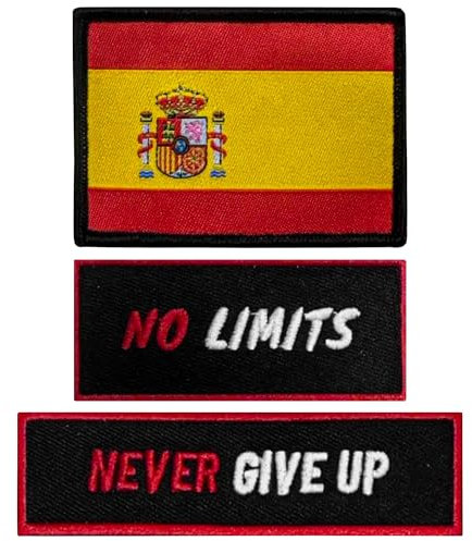 BAPLONEX® Pack de 3 Parches Mochila Militar Velcro con Diseño Bordado y Original | Parche Bandera España para Mochila Tactica Cross Training con Velcro Macho y Hembra.