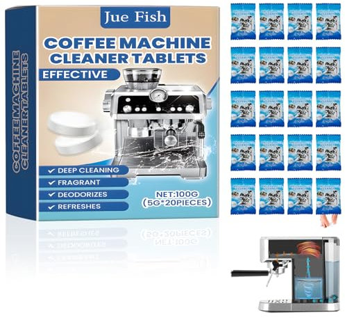 Decalcificante Macchina Caffè -20 Compresse Anticalcare Macchine Caffe,Pastiglie Detergenti per Macchine da Caffè,Rimuove il Calcare e Odori,Compatibile con Tutte le Marche e Tipi di Macchine da CAFFè