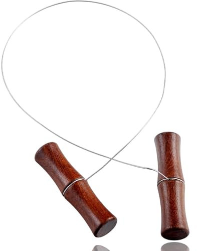 FNSIGHD Cheese Wire Cutter with Wood Comfortable Handle Durable,Premium Stainless Steel Cutting Twisted Wire,Easy to Use Cuttingwire,for Cheese Dough Butter Clay Pottery Art Sculptures Craft Projects