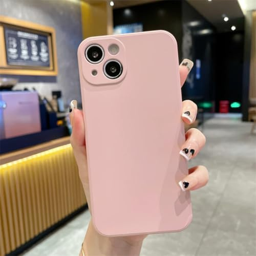 PYYLTTP Custodia in silicone liquido per iPhone 14 13 12 11 Pro Xs Max Mini Xr X 8 7 Plus Se, custodia morbida antiurto (per iPhone 13 Mini/Rosa)