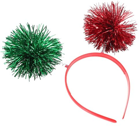 Gogogmee Glitzer Haarreif mit Pomponbällen Bopper Stirnband aus Kunststoff Foto Requisit für Geburtstag und Party