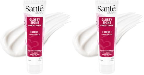 SANTE Naturkosmetik Glossy Shine Conditioner - 150 ml - mit Bio-Birkenblatt & Provitamin B5 - für glanzloses Haar - silikonfrei & vegan - dermatologisch getestet (Packung mit 2)