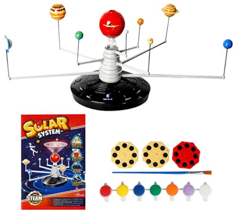 Mimoqk Solar System Model, LED Projector Electric 3D, Space Themed Explore Toys with Planets, Educational Toy for Kids Boys Girls, STEM Toys, 3D Planetary Model for Children Teens