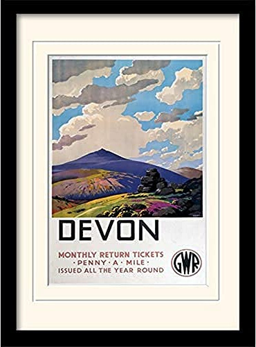 National Railway Museum Devon (2) Mounted and Framed Print, Multi-Colour, 30 x 40 cm