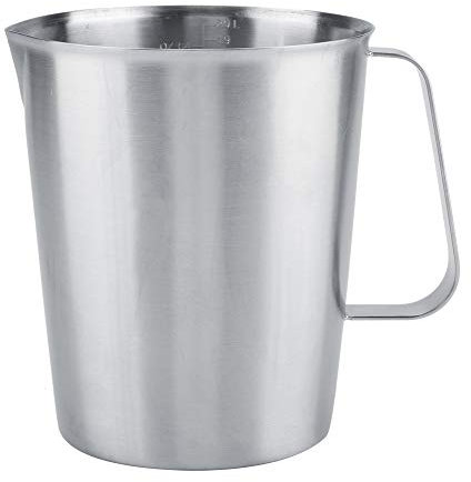 Pichet à lait - grand bol de mesure en acier inoxydable de 2000 ml, pichet pour pichet de lait pour l'art du café au lait