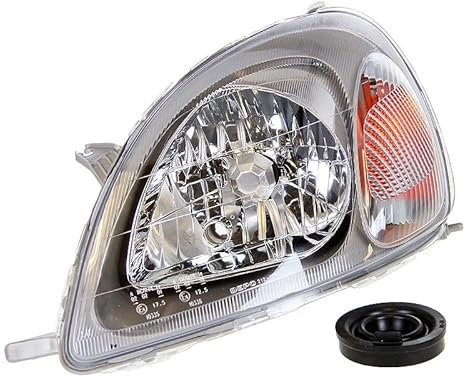 BESTPRICE 1x Hauptscheinwerfer vorne links H4 Frontscheinwerfer mit Stellmotor für Leuchtweiteregulierung für Typ Ichikoh, Kompatibel mit TOYOTA YARIS (_P1_)