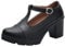 DADAWEN Women's Mid Heel Court Shoes T-Strap Mary Jane Platform Oxfords Dress Shoe Black 6 UK