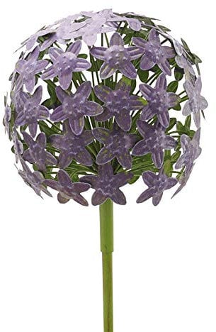 finehomegarden Metall | Gartenstecker | 16x16cm klein | Violett | Gartendeko | Rankhilfe Allium