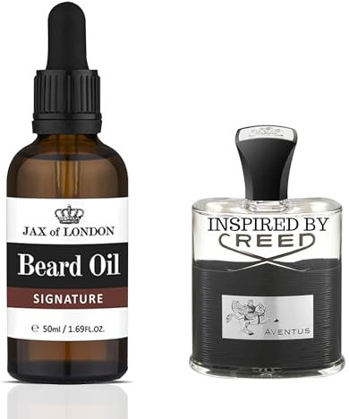 Jax of London Signature Bartöl für Männer 50 ml, Bartpflegeöl, Bartwachstumsöl für Männer, Bestehend aus Vitamin E, Mandelöl, Jojobaöl, Arganöl, Luxuriös duftendes Bartöl, Herrenköln-Duft