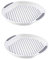 Homeshopa Set of 2 Anti-Slip Round Serving Trays, Non-Slip Top Bottom Plastic Dinner Drinks Tray with High Grip Rubber Surface, Easy Grip Handles, Food & Tea Serving Platters 40x4 CM(Grey & Grey)