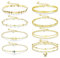 LOLIAS 9 Stücke Fußkettchen für Damen Teenager Gold Silber Mehrschichtiger Schmetterling Böser Blick Herz CZ Strand Verstellbares Zierliches Fußkettchen Set