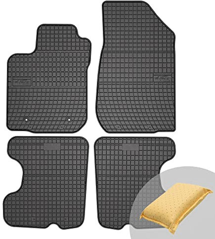 FROGUM EL Toro Gummimatten Ganzjähriges-Set von Autofussmatte Auto Fußmatten für Dacia Sandero II Stepway 2012-2020 | Beständiges Gummi Material | 1,5cm Schutzkante
