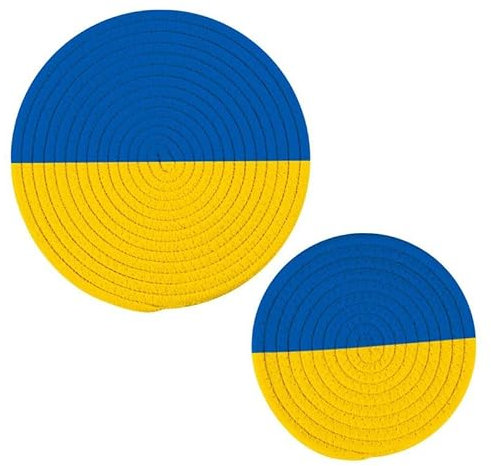 Hot Pads Topflappen Untersetzer Set Ukraine Flagge Baumwollfaden Webart Untersetzer für heiße Töpfe und Pfannen Hitzebeständig für Küche