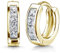 Materia Silber Creolen Damen 925 Zirkonia - Kreolen Gold 15mm SO-453-Gold