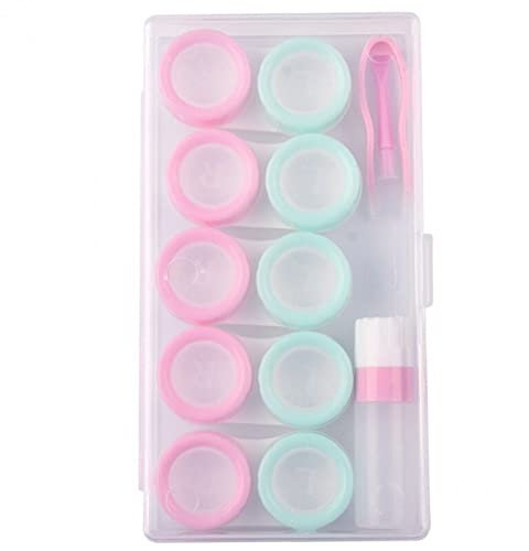 5 Pairs Contact Lens Case Eye Contact Lens Box Women Travel Contact Lenses Case Soak Container Lenses Box for Beauty Pupil