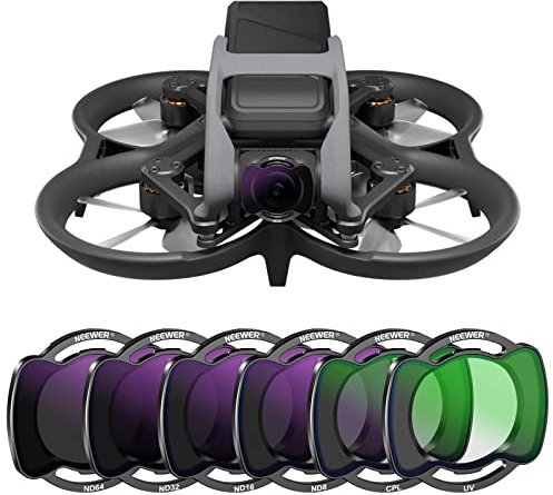 NEEWER Verbessertes Snap On ND/CPL/UV Filter Set Kompatibel mit DJI Avata Pro Mini FPV, 6 Stücke ND8/ND16/ND32/ND64/UV/CPL Mehrschichtige HD Beschichtung mit Anti Drop Off Sicherheit