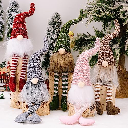 FYBlossom 5 Stück Weihnachten Deko Wichtel Weihnachtszwerg, Handgemachte Plüsch Weihnachtswichtel Figuren Weihnachtsdeko, Weihnachten Puppe Süße Zwerg Figuren Geschenk Für Weihnachten Dekoration