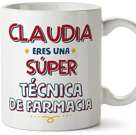 MUGFFINS Tazas Personalizadas para TÉCNICA DE FARMACIA mujer - En Español - Eres Súper - 11 oz / 330 ml - Regalo Personalizable original y divertido