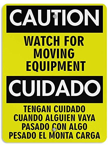 Panneau d'avertissement pour équipement de déménagement, panneau de signalisation routière de danger, panneau d'affaires, 15,2 x 20,3 cm, panneau en étain en aluminium
