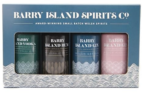 Barry Island Spirits Gift Set | 4 x 5cl Miniature bottles including Barry Island Gin, Spiced Rum, Pink Gin and Organic Vodka