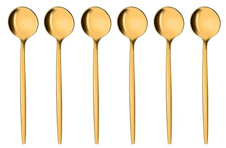 GRÄWE Kaffeelöffel Provence, gold, 6 Stück, spülmaschinengeeignet, Dessertlöffel, Kaffee Löffel aus Edelstahl, kleiner Löffel