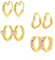 Silber 925 Ohrringe Gold Creolen Herz Set, ALEXCRAFT 4 Paar Multipack 14K Vergoldet Herzform Ohrringe Set Kleine Damen Frauen Silber 925 Creolen mit Rosa Zirkon Huggie Kreolen Herz Creolen Gold Set
