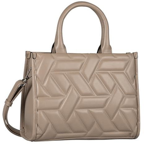 TOM TAILOR Amela Damen Shopper Umhängetasche Reißverschluss Klein Beige