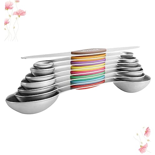 IMIKEYA 8pcs Stainless Steel Measuring Spoon Scale American Cups Measuring Kitchen Supplies Dual Headed Baking Tools