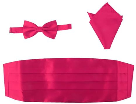 PACKOVE 3stücke Teiliges Set Herren Satin-fliegen Cummerbund Und Taschentuch Für Formelle Anlässe Und Hochzeiten Hochwertigem Gefertigt