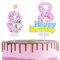 Unicorn 8th Birthday Cake Topper with Number Candle 8 Unicorn Candles Cake Decorations for Girls,Happy 8th Birthday Unicorn Theme Party Candles Cake Cupcake Topper for Boys Girls 8th Birthday