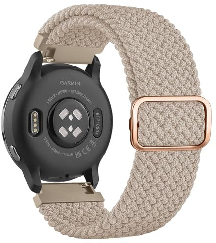 Oumida Geflochtenes Armband für Garmin Venu Sq/Venu Sq 2/ Venu Sq 2 Music/Venu 2 Plus, Garmin Vivoactive 5/ Vivoactive 3 Music, Forerunner 55 Armbänder, 20mm Elastisches Nylon Ersatzarmband