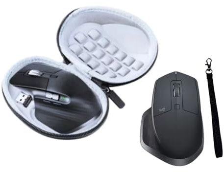 Custodia rigida da viaggio per mouse Logitech MX Master 3S/3/Master 2S/MX Master Advanced Wireless Performance, borsa da trasporto con cinghia da polso