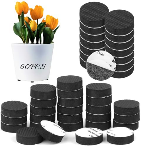 Deepton 60 Stück Garden Unsichtbare Topffüße Blumentopf Füße für Blumenkübel, Garden Unsichtbare Topffüße für Alle Drinnen Draußen Blumentopf Möbelfüße, rutschfeste blumentopf