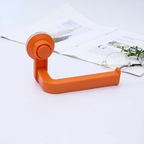 Portarrollos de Papel higiénico montado en la Pared, sin Perforaciones, dispensador de Rollos de Toalla Impermeable para baño, Cocina, Estante con Ventosa, Naranja